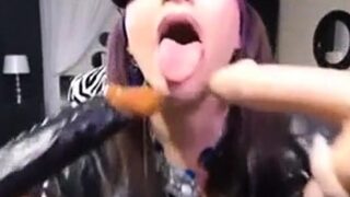Deepthroat two dildos