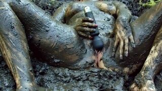 Red Riding Hood masturbates in forest mud