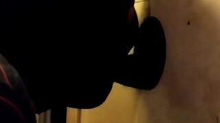 BBC getting sucked at homemade glory hole with CIM