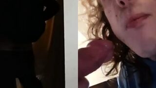 Drinking piss from British tap and swallowing his cum
