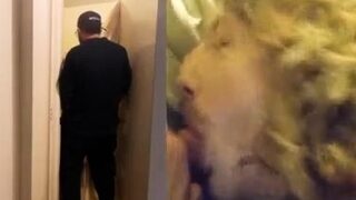 giving blowjob to new guy at my personal gloryhole