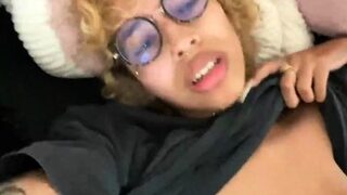 Interracial creampie scene with a busty blonde