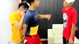 Gay twink masturbates on webcam
