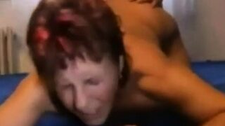 Granny gets fucked hard in doggystyle with creampie