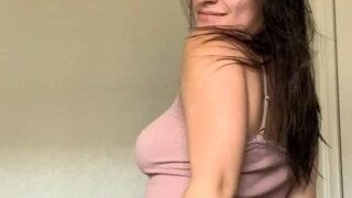 Amateur super sexy teen busty brunette in action