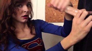 Brunette at glory hole
