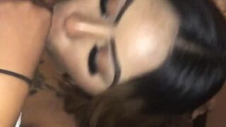 Brunette Slut Gives Blowjob To Big Cock Outdoors