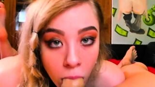 Amateur redhead girlfriend blowjob and anal with creampie