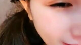 Close up POV of teen sucking cock