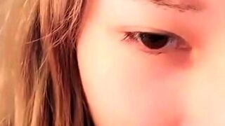 POV close up asian gf blowjob