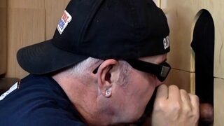 Gloryhole DILF bendover while sucking