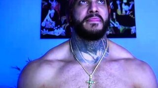 Incredible sexy twink with hard big muscles solo jerking fun