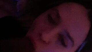Interracial POV blowjob by exciting brunette girl