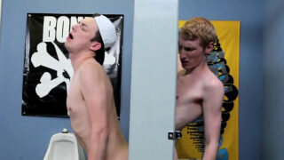Teen eats gloryhole dick then fucks tight ass