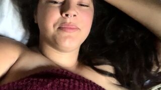 Cute curly brunette solo webcam masturbation