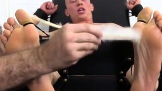 Free gay male porn Cristian Tickled In The Tickle Chair