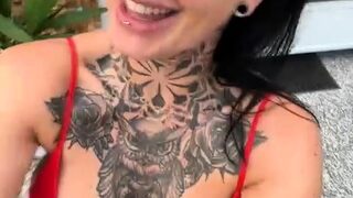 Amateur Babe in Glasses jerks cock for facial