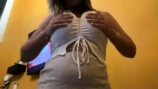 Chubby milf strip show her big boobs webcam