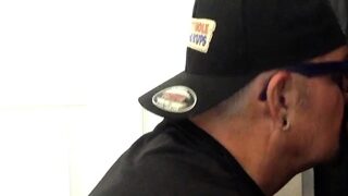 Tattooed BJ DILF sucks gloryhole dick
