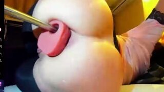 Amateur brunette chick toying her ass and pussy on webcam