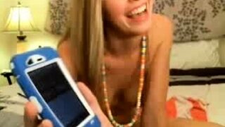 Blonde amateur MILF sucks and jerks for facial