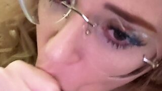 Cute blonde amateur POV blowjob