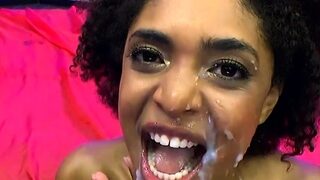 Extreme banging with cums facials on luna corazon