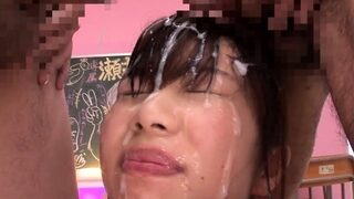 Sticky japanese bukkake facial