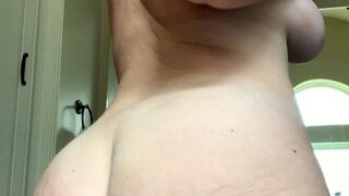 Tight ass kinky blode with big boobs masturbates outdoor