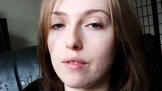 Amateur redhead masturbates then gives a blowjob