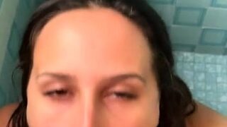 Brunette slut pov blowjob in close up HD