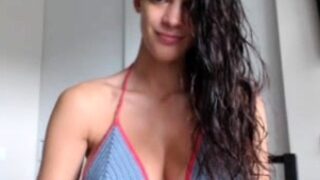 Busty brunette anal solo masturbation