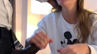 Tattooed amateur Milf homemade blowjob with cumshot