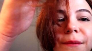 Cute amateur brunette naughty in solo jerking show on camera