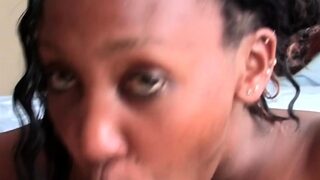 POV Black MILF White Cock Producer Blowjob