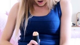 Amateur blonde girlfriend toyed and facialized