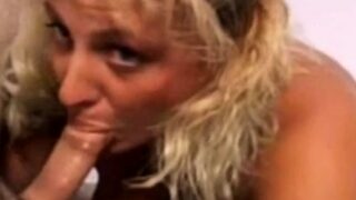 Blonde Asian Babe Sucks His Dick
