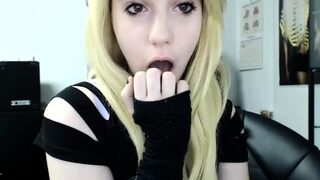 Small titted babe toys her pussy on webcam