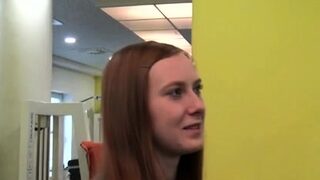 Charming bimbo performs pipe licking session