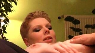 Cumshot on big boobs for slut tit fucking in hd