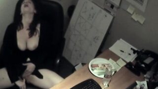 Naughty office teen solo