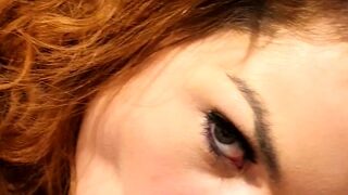 Amateur redhead MILF has facial