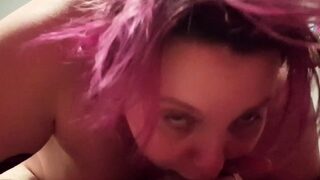 BBW hotwife sucking stranger