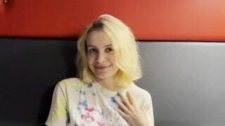 Blonde stepsister invited me to fuck her