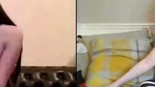 Brunette Teen With Big Boobs Dances Strips A