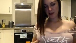 Sexy webcam brunette with big boobs