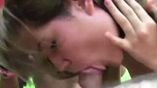 Three dark haired teen sluts blow one tiny sugary penis