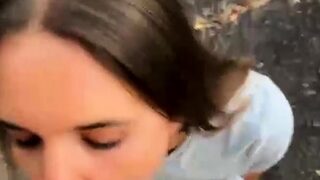 Hot Brazilian MILF suck cock and gets pounded hard outdoor