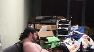 Interracial sex and creampie