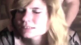 Hot blonde wife sucks, fucks and swallows husband’s load